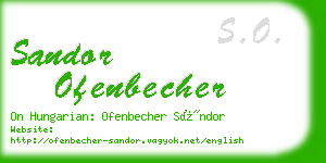 sandor ofenbecher business card